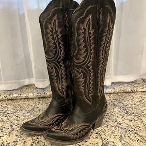 Ariat Black and Brown Heeled Boots